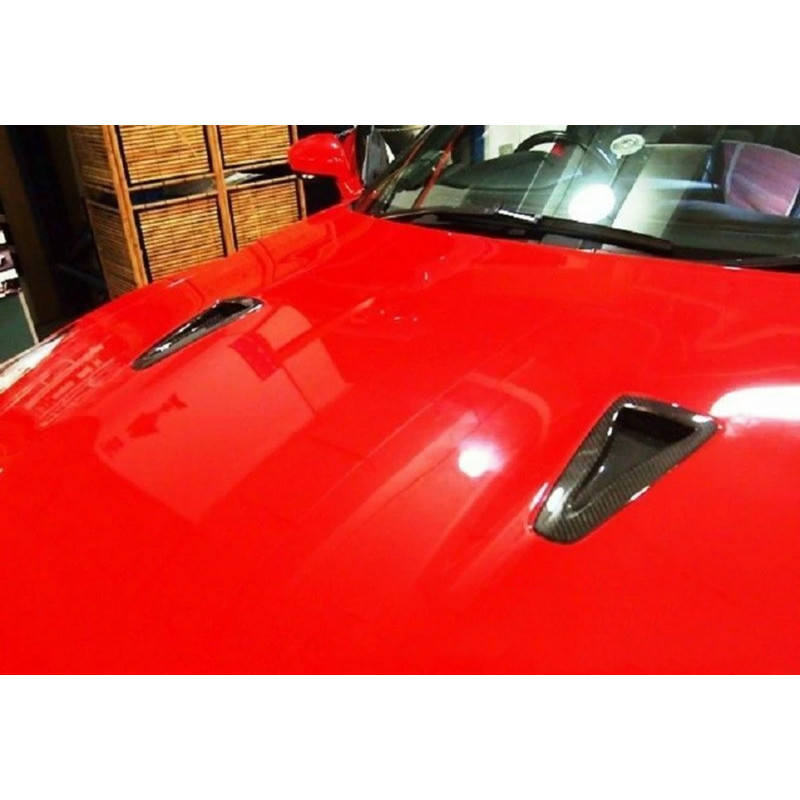 2PCS Carbon Fiber Hood Vent Bonnet Air Duct Intake For Nissan R35 GT-R GT-R35 GTR35 R35 GTR 2008-20