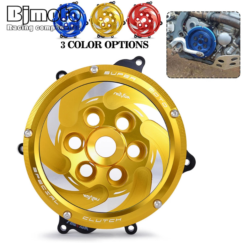 DRZ 400 E S SM Racing Engine CNC Clear Clutch Cover For Suzuki DRZ400S DRZ400E DRZ400SM DRZ400 DRZ