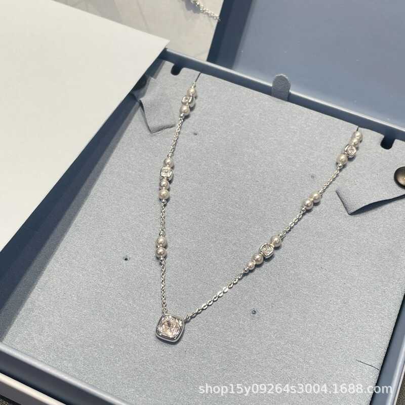 HEFAG Hehe เครื่องประดับ Starlight Cube น้ําตาลสร้อยคอยาวหรูหราเครื่องประดับ High-End เครื่องประดับอ