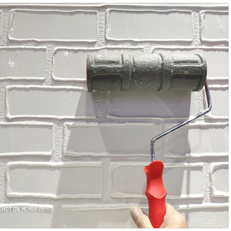 23cm Pattern Embossed Paint Roller Decorative Texture Painting Brush, Household DIY Plastering Cons