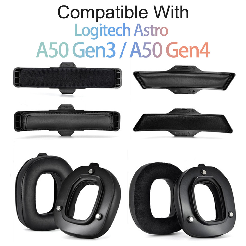 สําหรับ Logitech Astro A50 Gen3 Gen4 เปลี่ยนหูฟังแผ่นรองหูฟังพร้อมแม่เหล็กหัวเข็มขัดเบาะฟองน้ําชุดหู