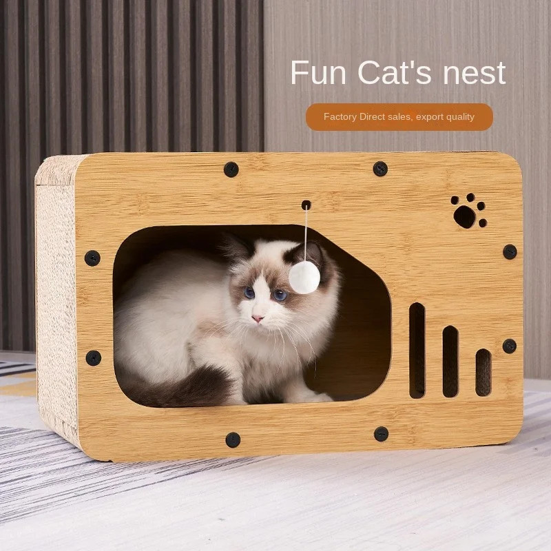 HONEY PET Cat Scratch Resistant Scratching Board Cat Toys TV Vertical Scratch Resistant Cat Tree We