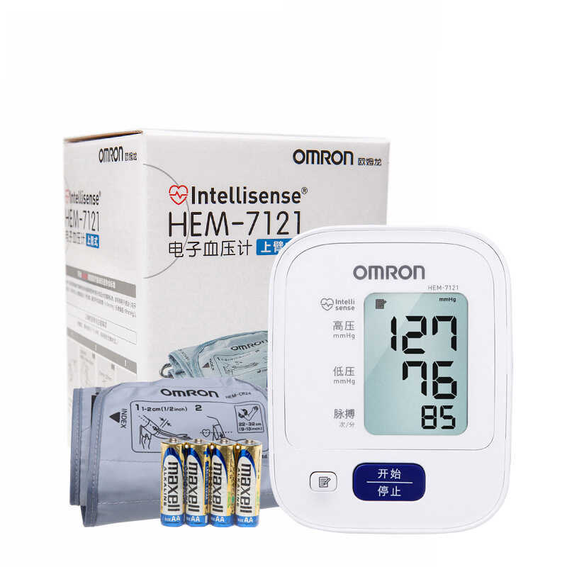 Omron เครื่องวัดความดันโลหิตอิเล็กทรอนิกส์ hem-7121 Arm Omron เครื่องวัดความดันโลหิต 7121 เครื่องวัด