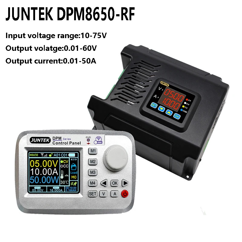 JUNTEK DPM8650-RF 60V 50AV Voltage Current Meter DC-DC Buck Power Supply Voltage Buck Converter wit