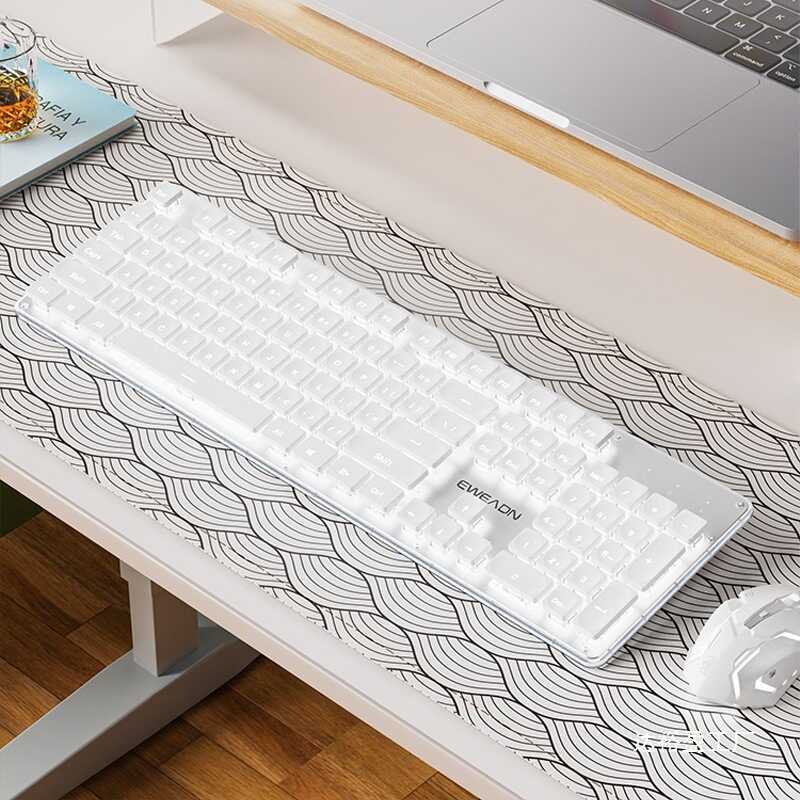 Forewalker Silent Keyboard Mouse Mechanical Feel Girl Office Game Wired Keyboard Mouse Kit It