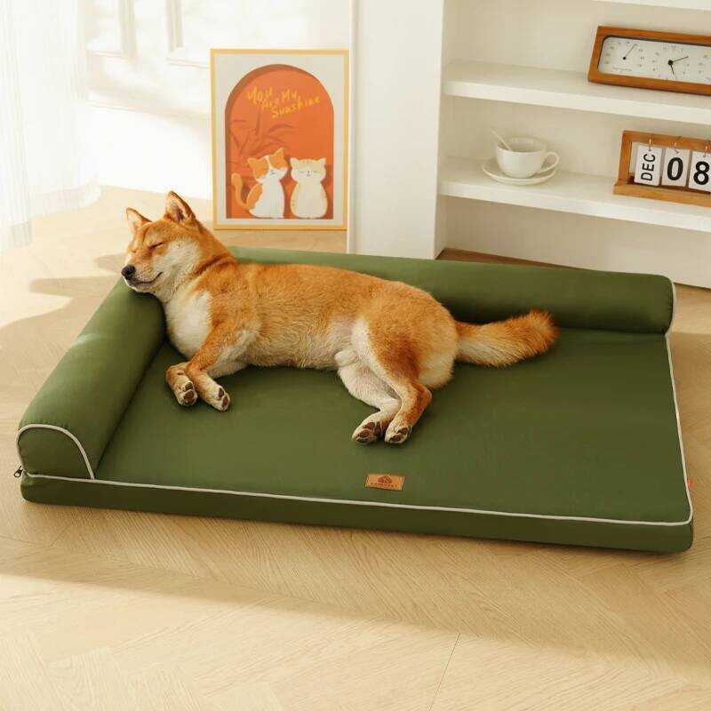C Winter Dog Beds For ,Waterproof Dog Bed,Big Pet Bed With Washable Removable Waterproof Pillow Cov