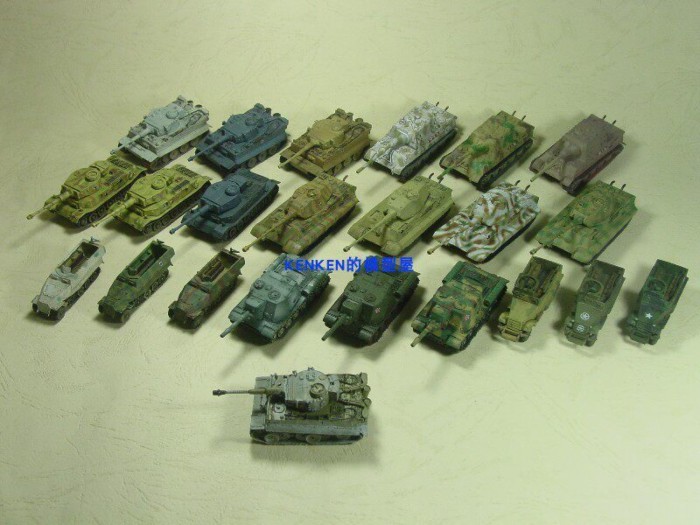 TAKARA Ocean Hall Tank Museum 5 Bombs 1/144 Tiger King Tiger P Hunter/Half Track Car/SU152 Limited E