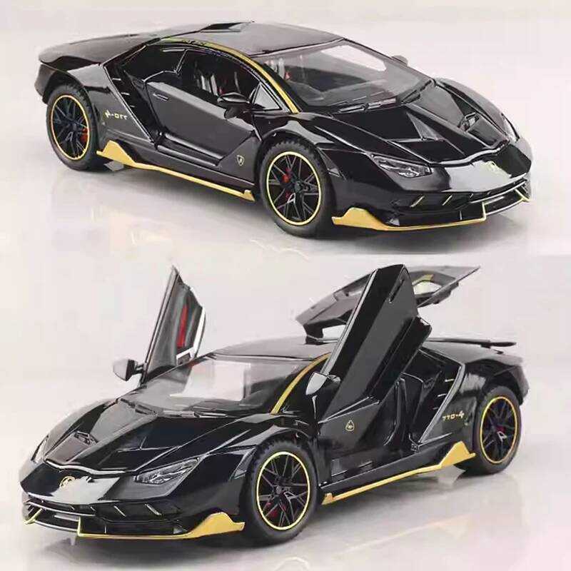C 1:24 Sports Car Lp770-4 Alloy Metal Model Diecast Sport Car Simulation Sound Light Pull Back Chil