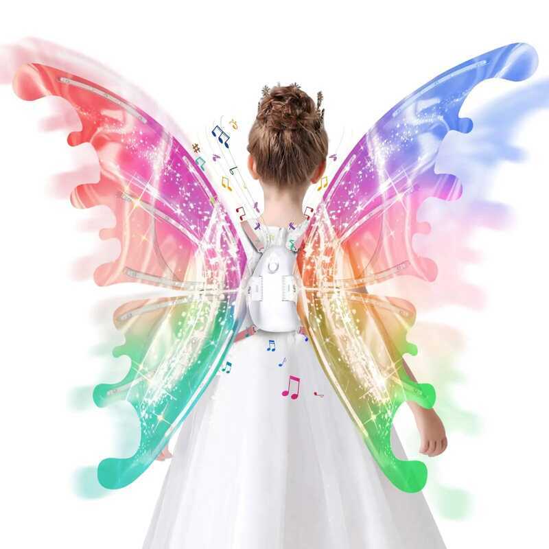 C Electric Fairy Wings Costume Accessory Costume Angel Wings Girl Performance Props For Kids Elf Wi
