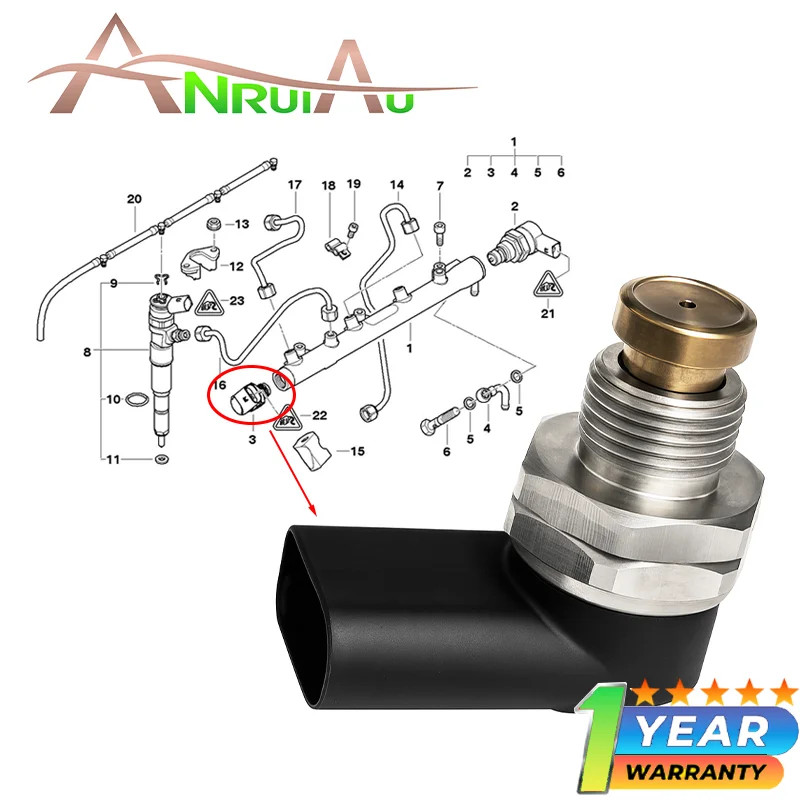 1800Bar Fuel Pressure Sensor 13577787167 For BMW 1 3 5 6 7 Series X3 X5 X6 2001-2013 Mini Rolls-Roy