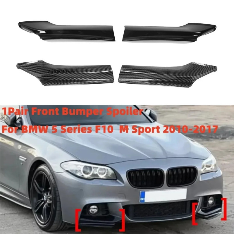 Pair Front Bumper Lip Spoiler Reduce Wind Resistance Bumper Corner Splitter For BMW 5 Series F10 F1