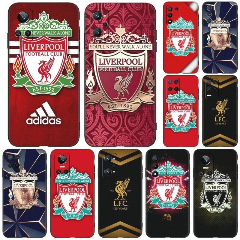 Realme 8S 8i 9i 9 10 Pro Plus 12 12X เคสโทรศัพท์ TPU ฝาครอบป้องกันแบบนุ่ม Liverpool Club (P-1)