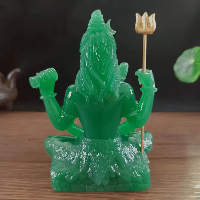 Jade Color Shiva Statue Hindu Ganesha Vishnu Buddha Figurine Sculpture Room Office Home Decoration