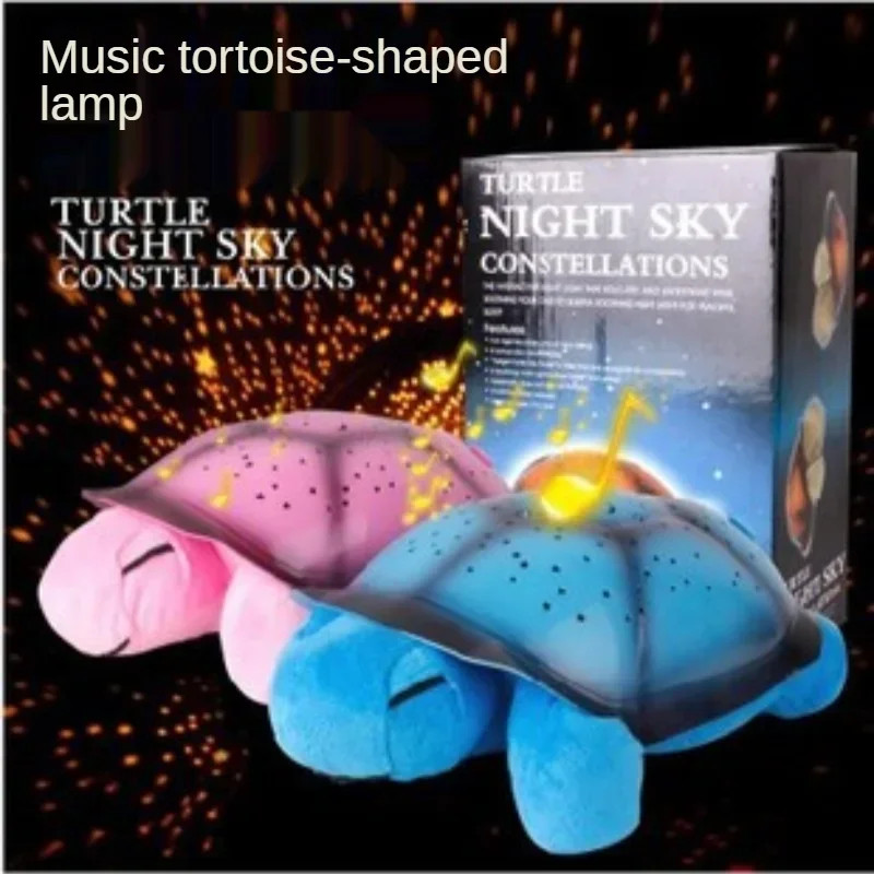 Children's Plush Tortoise Projector Lamp Music Starry Sky Projector Lamp Sleeps Luminous Toy Bedroo