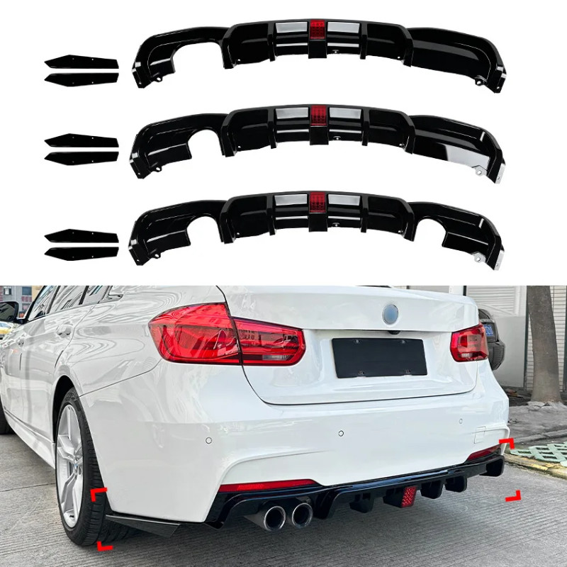 2013 To 2019 For BMW 3 Series F30 MT MP Rear Brake Light Lamp Bumper Lip Diffuser Spoiler By ABS Gl