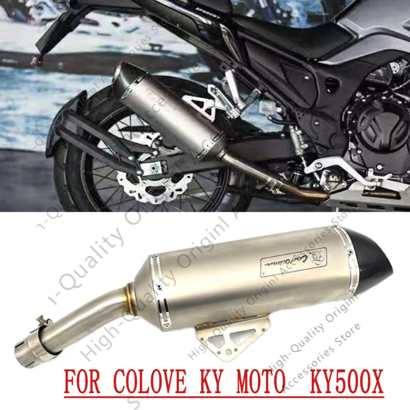 NEW For Colove KYMOTO KY500X KY 500X 500 X Turbo Exhaust Down Pipe Moto Silencer With Muffler