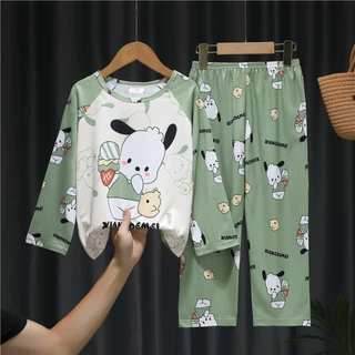 Bulk Discount Children Long Sleeve Round-Neck Pajamas Playful Spiderman Boy's or Girls' Loungewear for 4 - 5 years