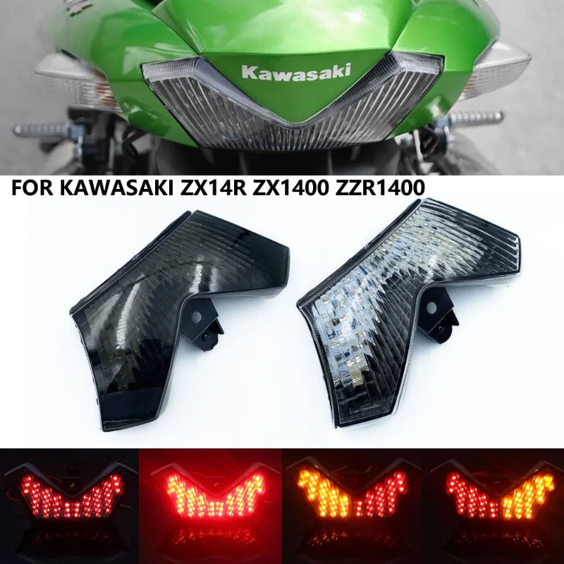 Rear brake signal integrated LED light smoke 2006-2015 Kawasaki Ninja ZX14 ZX14R ZX-14 ZX-14R ZX140
