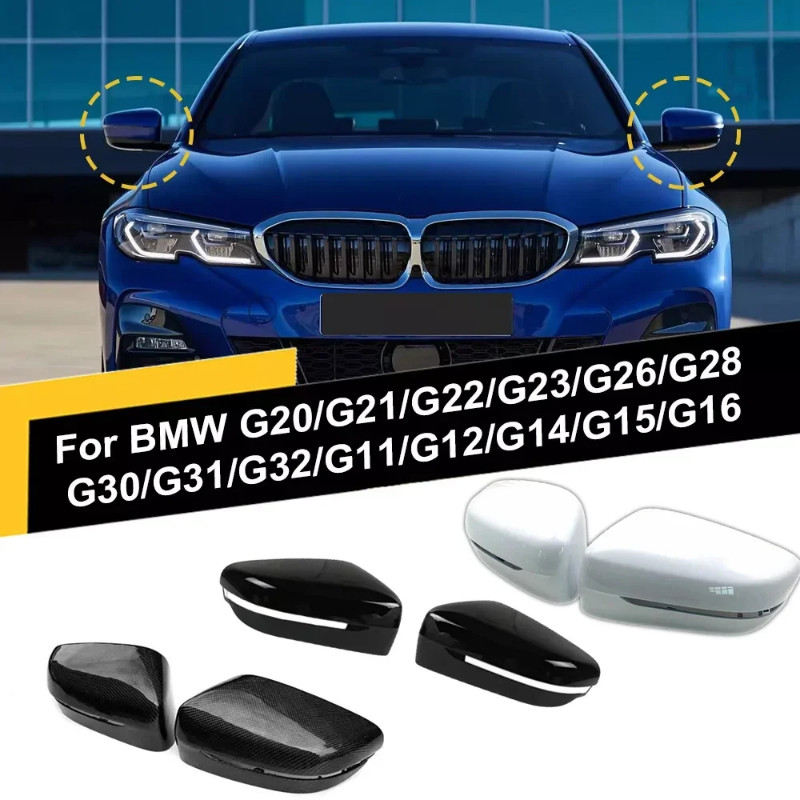 Pair Replacement Rearview Side Mirror Covers Cap For BMW 3 4 5 7 8 series G20 G22 G28 G23 G30 G31 G