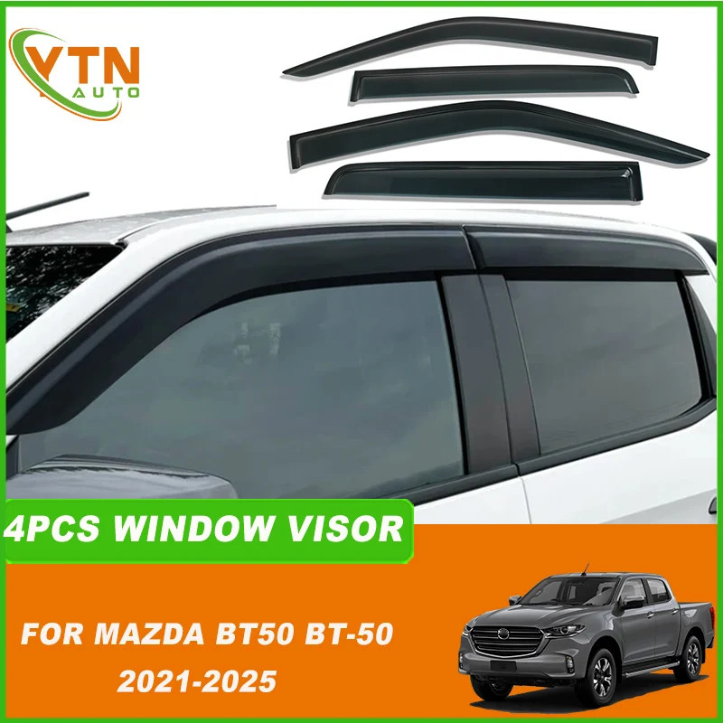 For Mazda Bt50 Bt-50 2021 2022 2023 2024 2025 Car Window Visor Sun Rain Guard Deflector Windshield