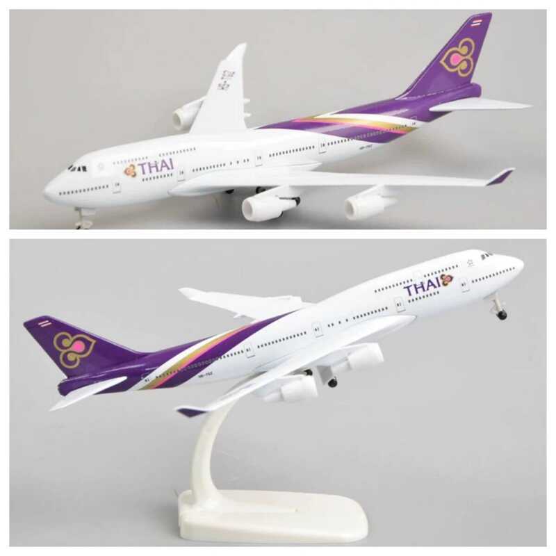 C 20Cm Toy Planes B747 Thai Airways Alloy Passenger Aircraft Model Metal Scale Aircraft Collected G