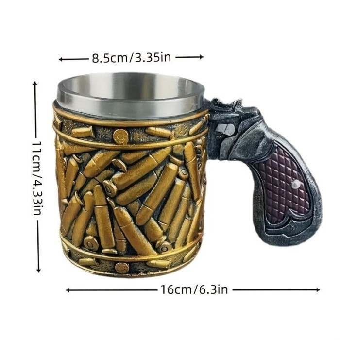 Cross-border ร้อนขายปืนพก bullet แก้วเบียร์สแตนเลสผู้ชายแก้วกาแฟแก้วไวน์วันพ่อคริสต์มาสของขวัญ