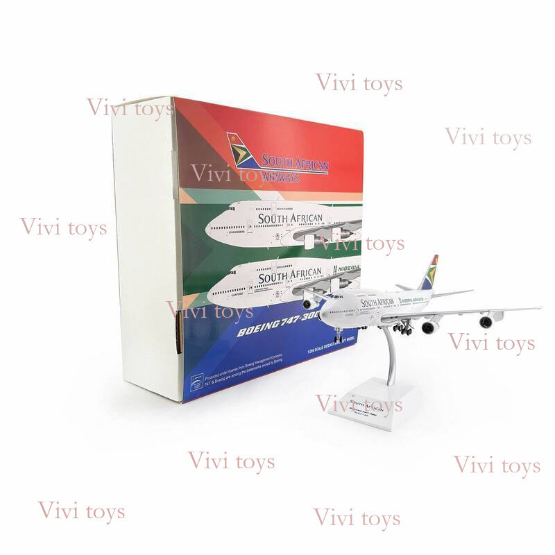 {{ของเล่นวิวิวิ}} JC Wings 1/200 การบินแอฟริกันใต้ B747-300 เครื่องบินโดยสารโลหะ รุ่น ZS-SAU 360516