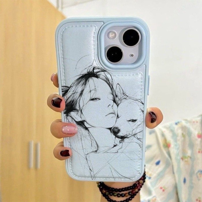 เหมาะสําหรับเคสโทรศัพท์มือถือ 59359828 Sketch Girl Puppy BBHPW Apple 17PROMAXAIR168PLUS/15