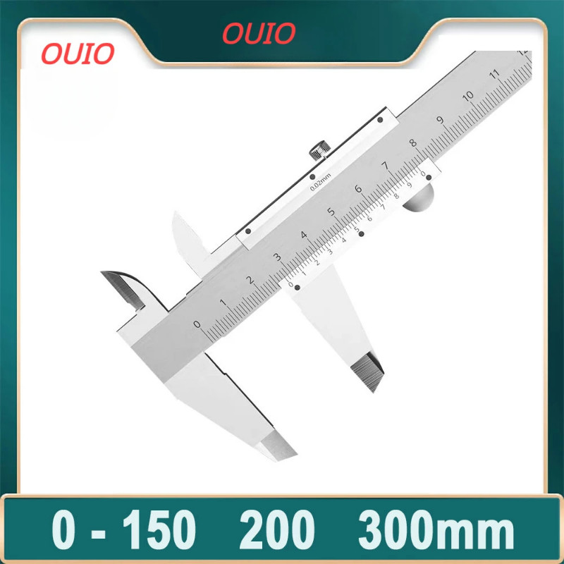OUIO 0-150mm 0-200mm 0-300mm Calipers Vernier Caliper Precision 0.02mm Stainless  Gauge Measuring I