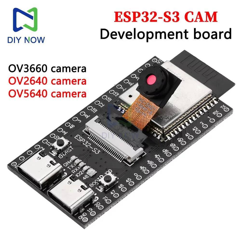 ESP ESP ESP32-S3 CAM WiFi บอร์ดพัฒนาบลูทูธโมดูลออนบอร์ด ESP32-S3 N16R8 dual TYPE-C OV2640 /OV5640/OV