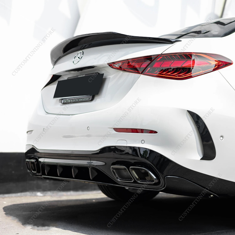 Gloss Black R Style Rear Spoiler Wing For Mercedes W206 C200 C250d C300 C43 4-Door Saloon 2021-2025