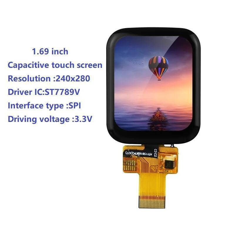 หน้าจอสัมผัสแบบ Capacitive ขนาด 1.69 นิ้ว Full View อินเทอร์เฟซ SPI ST7789V ไดร์เวอร์จอแสดงผล LCD
