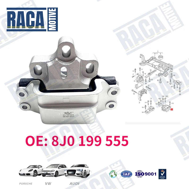 For VW Tiguan  Audi Q3 RS Q3 TT Gearbox Support Rubber Gasket Parts Accessories 8J0199555 8J0199555