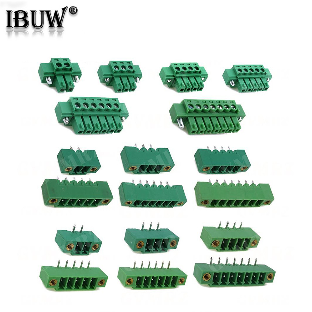 5PCS 15EDG 3.81 พร้อมหน้าแปลน Plug-in Terminal Blocks ปลั๊กซ็อกเก็ต 2/3/4/5/6/7/8/9/10/12P KF15EDG 2