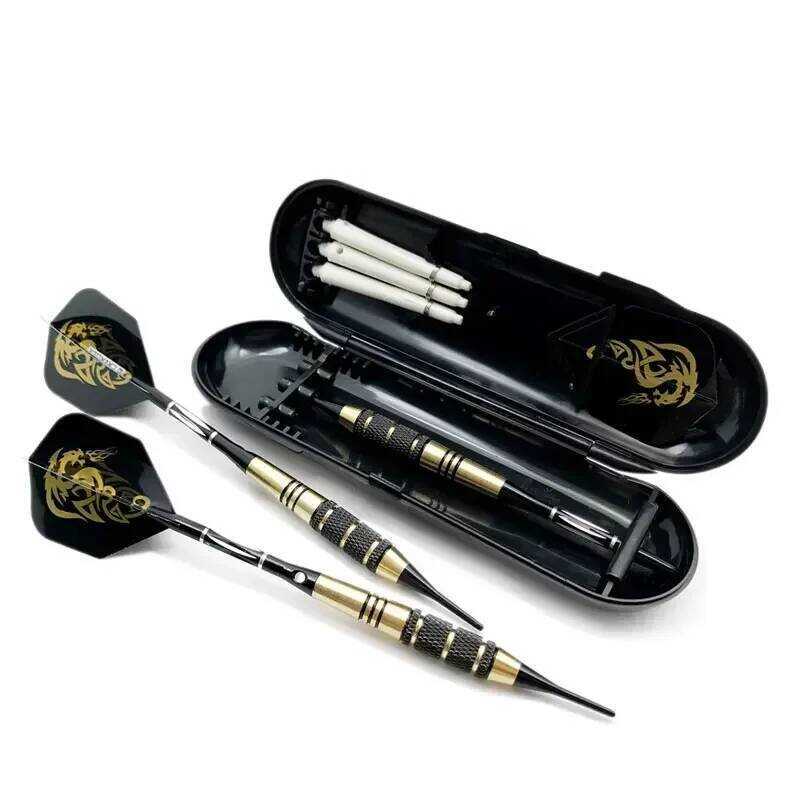 C 3 Pcs/Sets Of 18G Professional Brass Barrels Tip Soft Darts For Dartboard Games Black Color With
