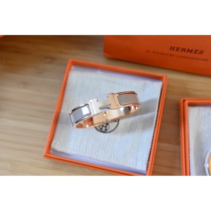 New กำไล hermes เทา marron โรสโกล PM