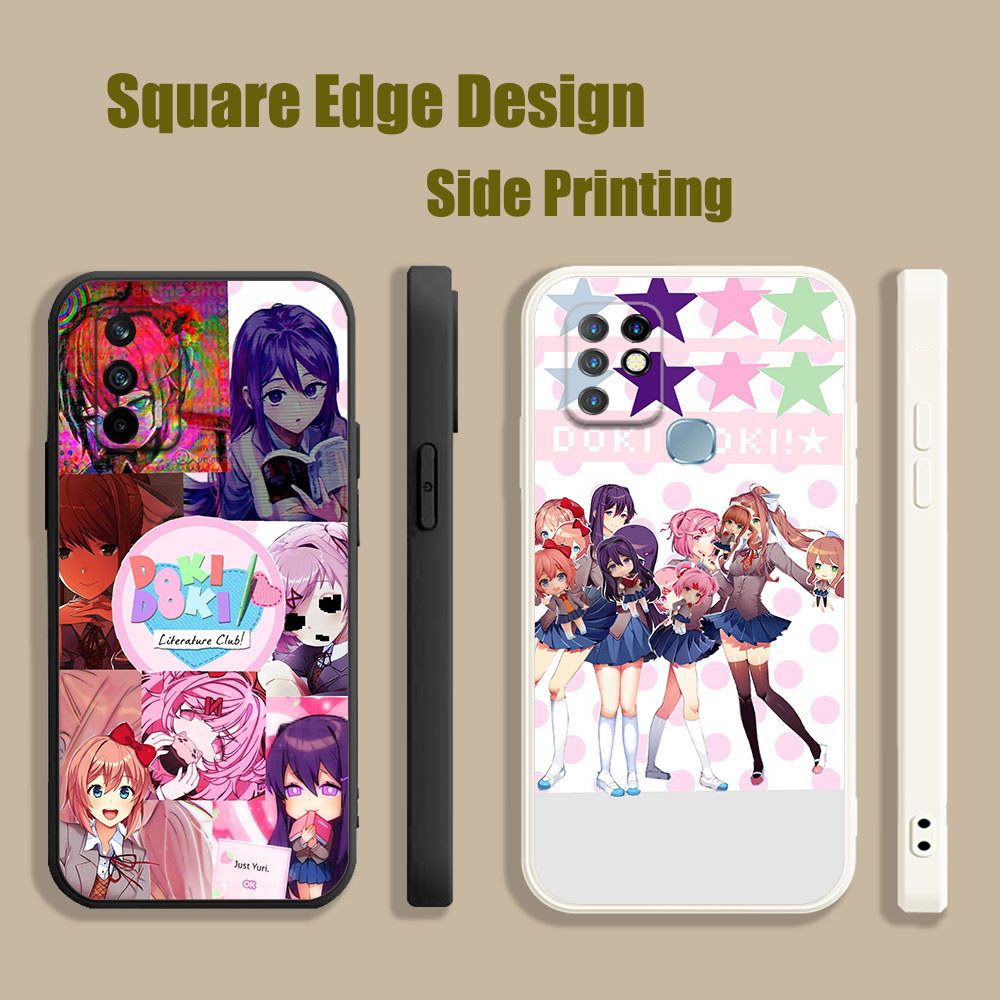 ปลอกสําหรับ Vivo S1 V21e Y76 Y73 V25e DDLC Yuri Monika sayori natsuki BOV05 เคสโทรศัพท์ขอบสี่เหลี่ยม