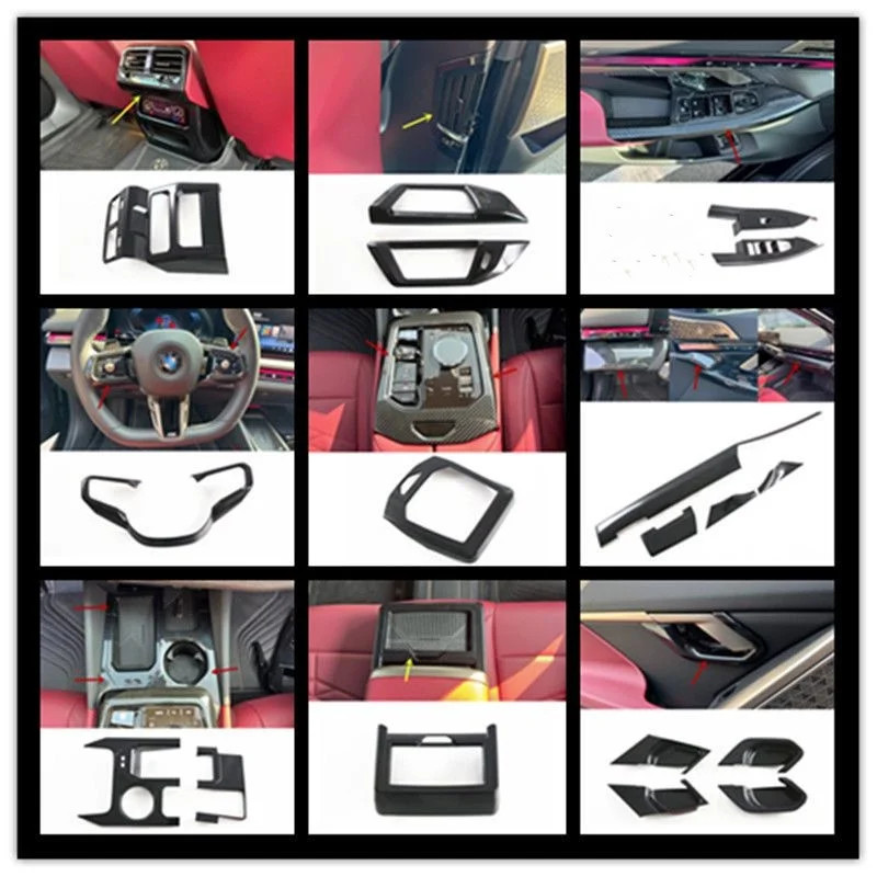 LHD For BMW 5 Series G60 2024 2025 ABS Carbon Fiber Car Accessories Interior Center Control Around
