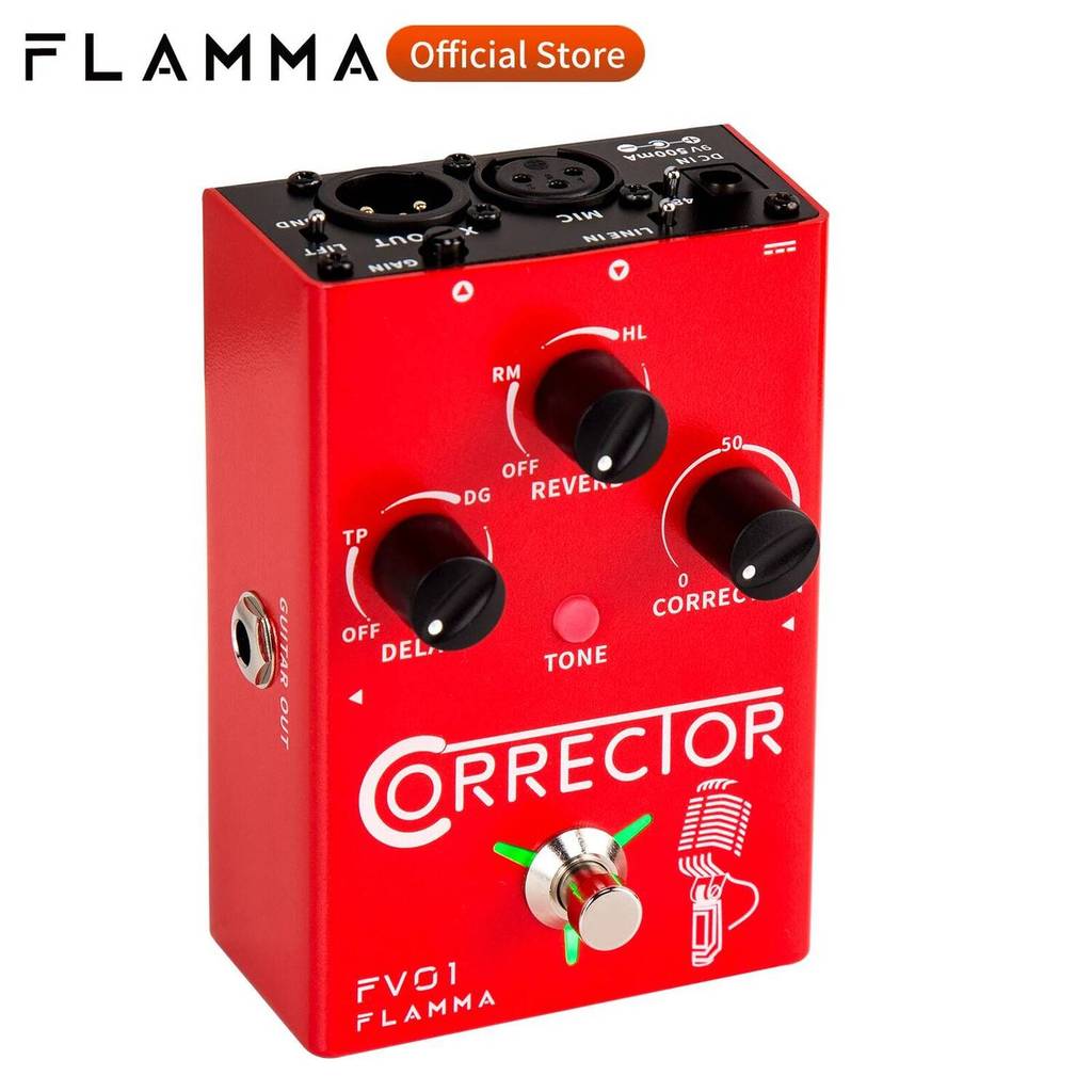 FLAMMA FV01 Vocal Effects โปรเซสเซอร์ Pitch Correction พร้อม Delay Reverb Effects สําหรับเครื่องขยาย