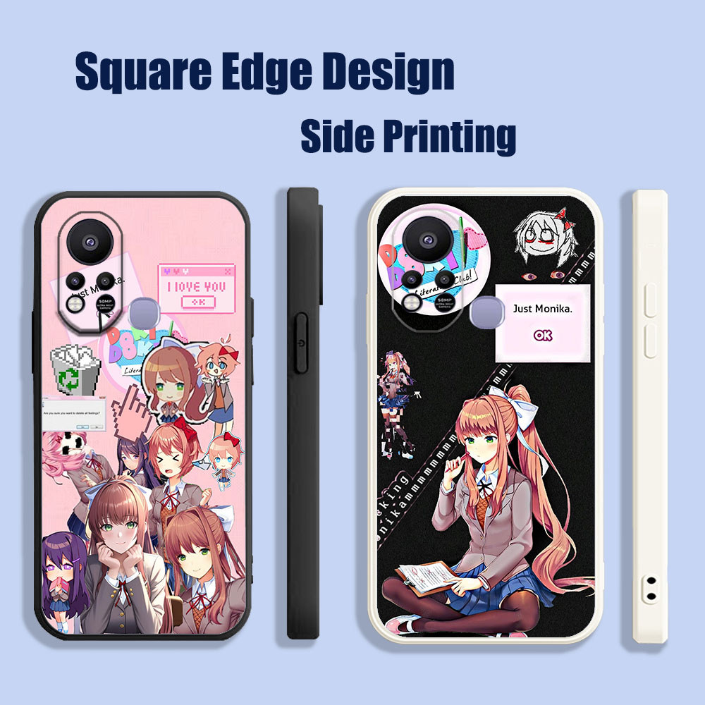 ปลอกสําหรับ Huawei Nova 3i 7i 8i 5T Y9S doki doki วรรณกรรม club Monika BOV07 เคสโทรศัพท์ขอบสี่เหลี่ย