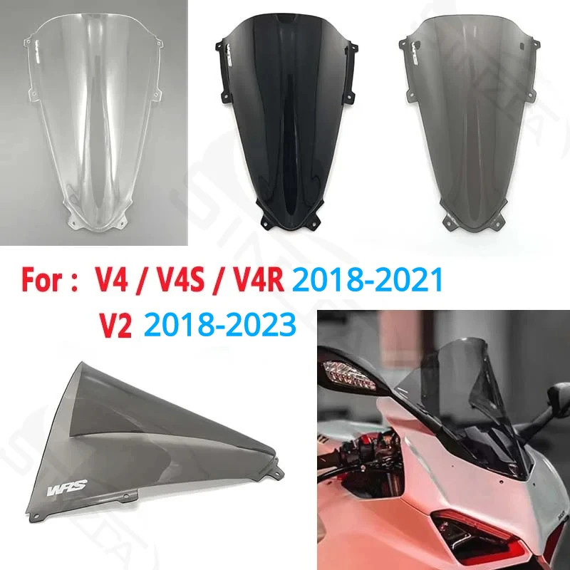 For Ducati Panigale V4 R S V4R V4S 2018 2019 2020 2021 Motorcycle Double Windshield WindScreen Wind