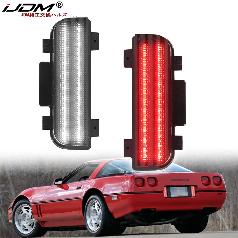 For Chevrolet Corvette C4 white Rear Tailgate Reverse Backup Lights Assemblies Red Tail,Brake & Rea