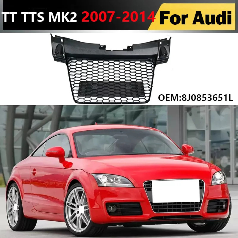 8J0853651L for Audi TT TTS MK2 2007-2014 Front Racing Grill Decoration Facelift Grille Mesh Modifie