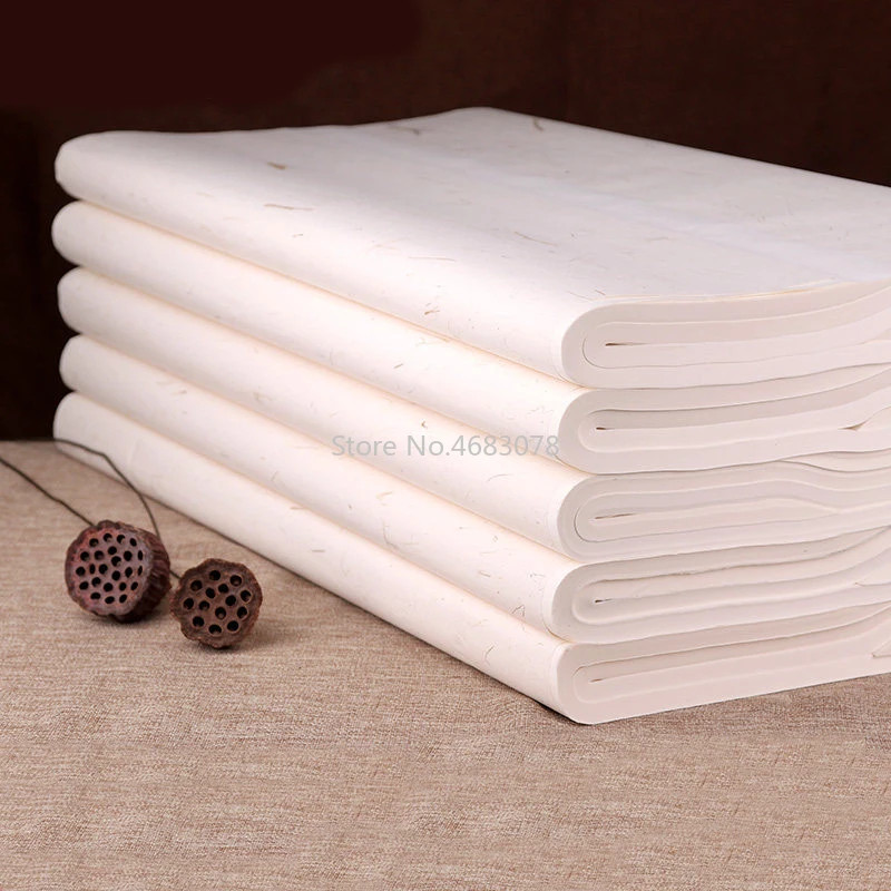 100pcs Xuan Paper Chinese Semi-Raw Rice Paper For Chinese Painting Calligraphy Or Paper Handicraft