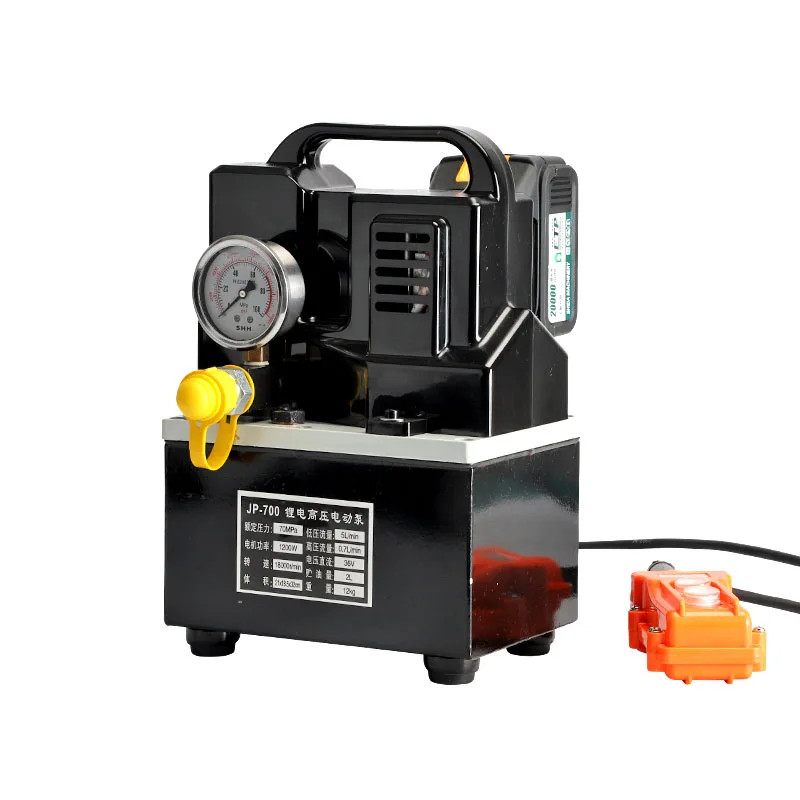 JP-700 Rechargeable Hydraulic Electric Pump Portable Lithium Battery Solenoid Valve Oil Pump Portab