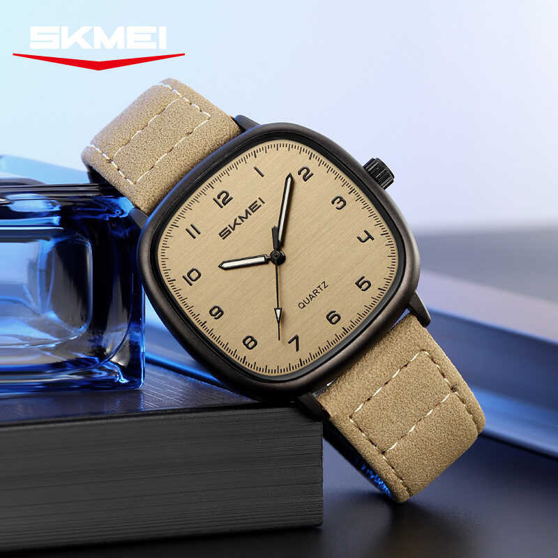 Moment Beauty Mens Square Quartz Watch Retro Fashion Simple Student Watch Belt Watch Source Factory