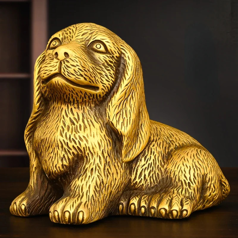 Copper Lucky Animal Dog Ornament Pet Dog Home Office Living Desktop Decorations Sculptures