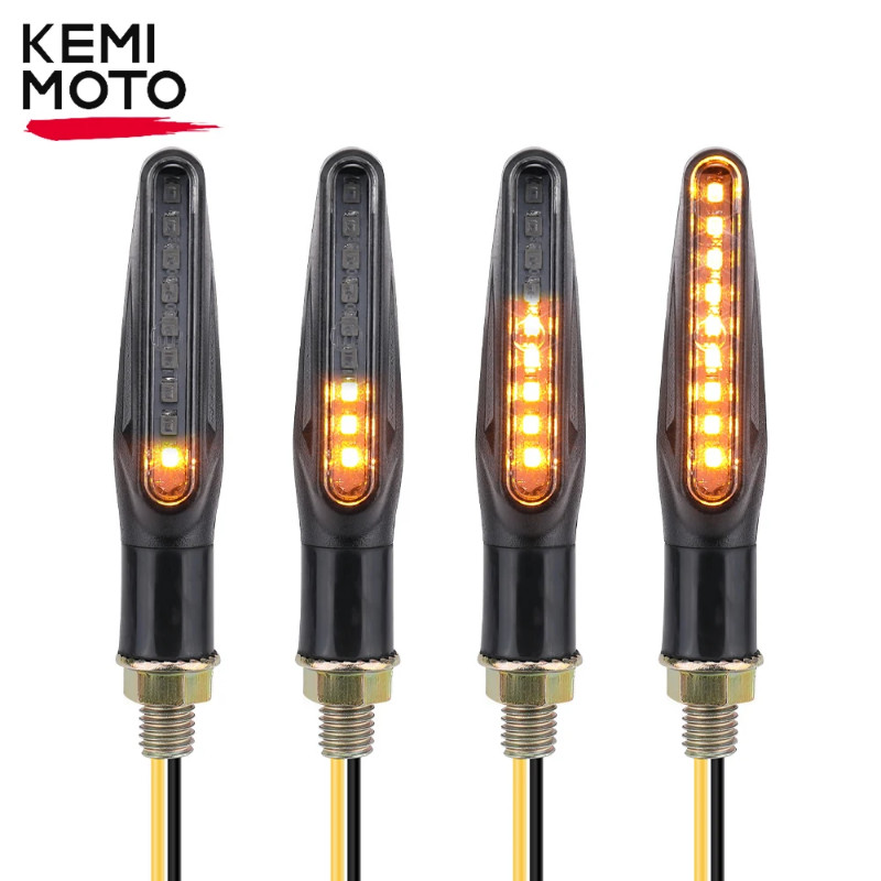 Motorcycle LED Turn Signal Flow Light 12V IP67 Waterproof Motorcycle Amber LED Signal Light Univers