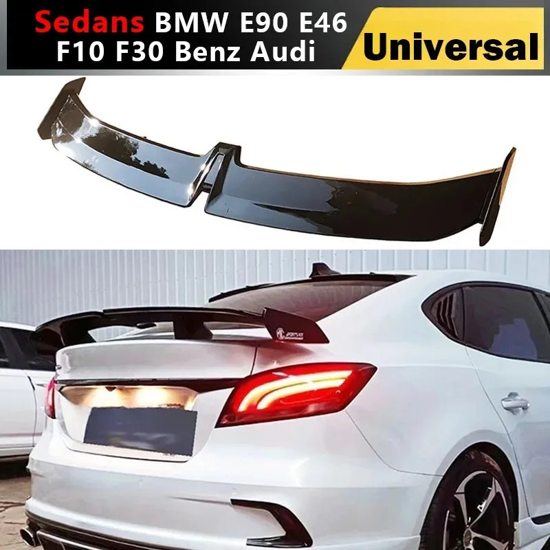Sedans Universal for BMW E90 F10 F30 Audi GT Style Rear Trunk Lip Spoiler Wing Car Tailgate FlapTri