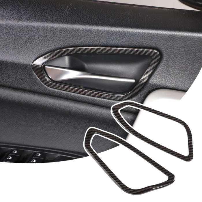 ABS Carbon Fiber Car Inner Door Handle Frame Decorative Frame Sticker For BMW 1 2 Series F20 F21 F2